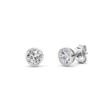 1CTW Round Shaped Lab Grown Diamond (F/VS) Bezel Set Earrings in 14K Gold
