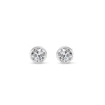 1CTW Round Shaped Lab Grown Diamond (F/VS) Bezel Set Earrings in 14K Gold