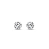 1CTW Round Shaped Lab Grown Diamond (F/VS) Bezel Set Earrings in 14K Gold