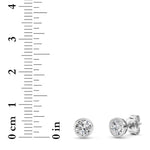 1CTW Round Shaped Lab Grown Diamond (F/VS) Bezel Set Earrings in 14K Gold