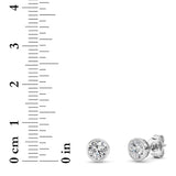 1CTW Round Shaped Lab Grown Diamond (F/VS) Bezel Set Earrings in 14K Gold