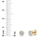 1CTW Round Shaped Lab Grown Diamond (F/VS) Bezel Set Earrings in 14K Gold