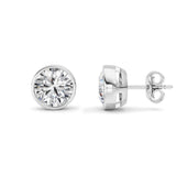 4CTW Round Shaped Lab Grown Diamond (F/VS) Earring in 14K White Gold
