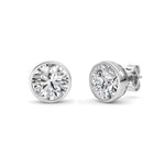 4CTW Round Shaped Lab Grown Diamond (F/VS) Earring in 14K White Gold