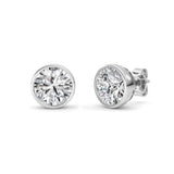 4CTW Round Shaped Lab Grown Diamond (F/VS) Earring in 14K White Gold