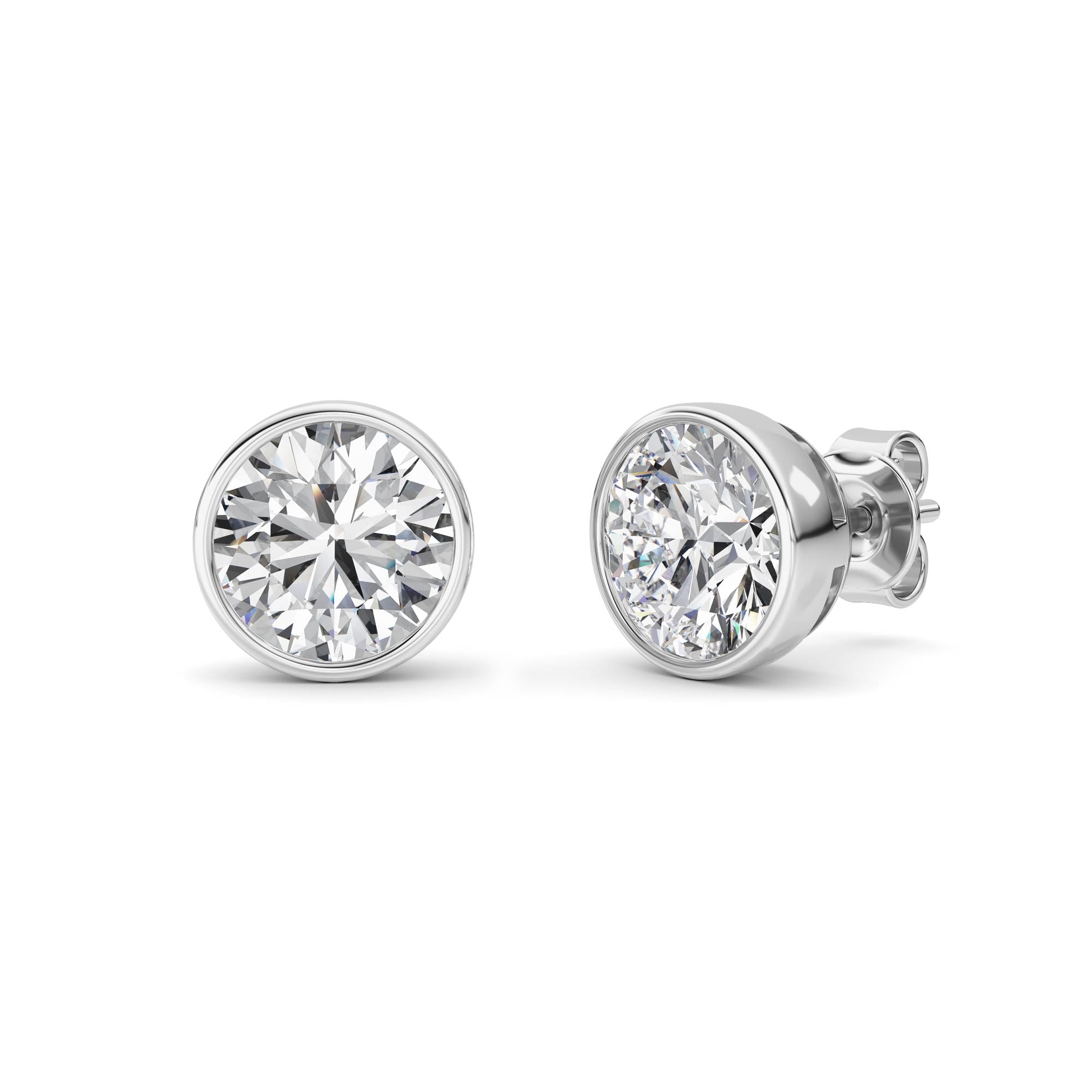 4CTW Round Shaped Lab Grown Diamond (F/VS) Earring in 14K White Gold
