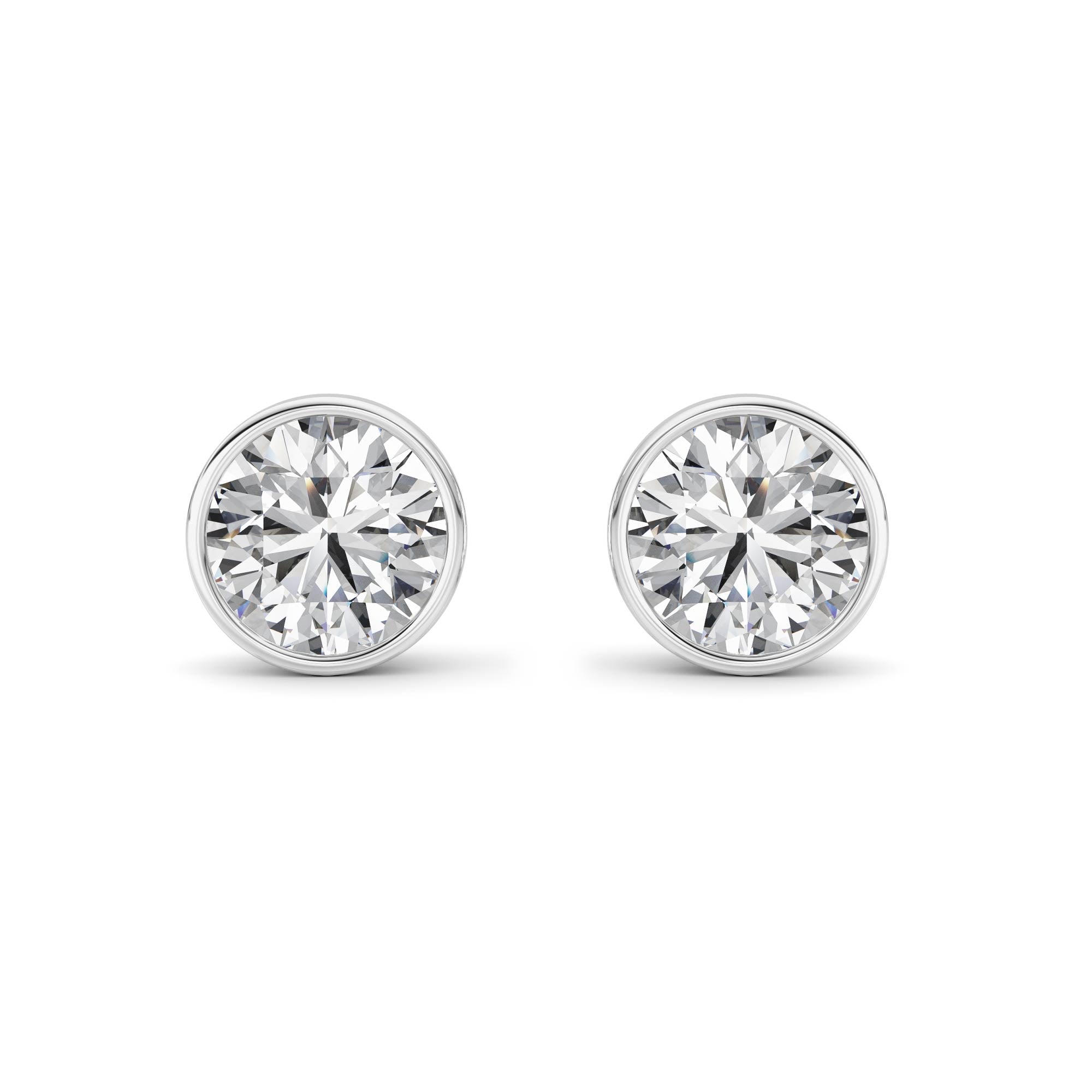4CTW Round Shaped Lab Grown Diamond (F/VS) Earring in 14K White Gold