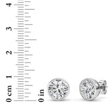 4CTW Round Shaped Lab Grown Diamond (F/VS) Earring in 14K White Gold