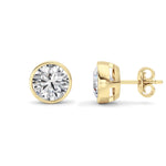 4CTW Round Shaped Lab Grown Diamond (F/VS) Earring in 14K Yellow Gold