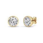4CTW Round Shaped Lab Grown Diamond (F/VS) Earring in 14K Yellow Gold