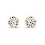4CTW Round Shaped Lab Grown Diamond (F/VS) Earring in 14K Yellow Gold
