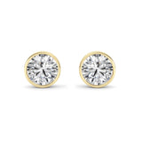 4CTW Round Shaped Lab Grown Diamond (F/VS) Earring in 14K Yellow Gold