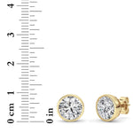 4CTW Round Shaped Lab Grown Diamond (F/VS) Earring in 14K Yellow Gold