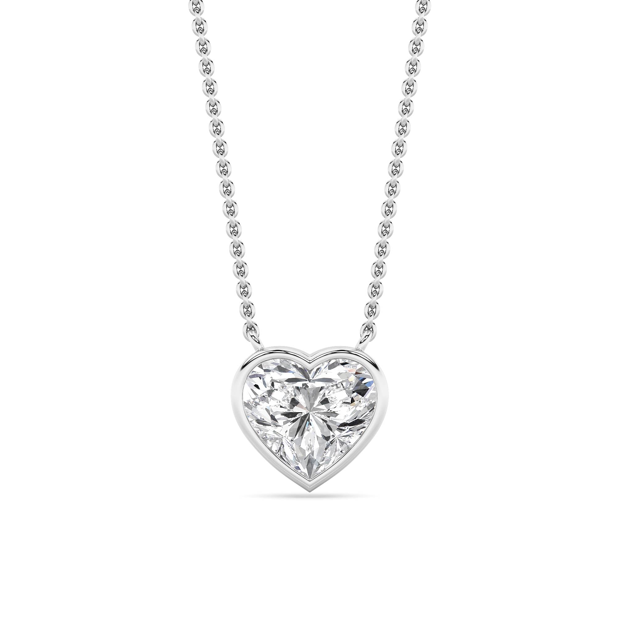 2CTW Heart Shape Lab Grown Diamond (F/VS ) Pendant Necklace in 14K Gold
