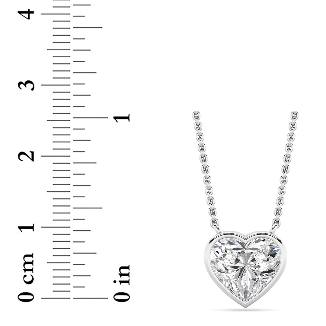 2CTW Heart Shape Lab Grown Diamond (F/VS ) Pendant Necklace in 14K Gold