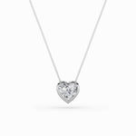 1CTW Heart Shaped Lab Grown Diamond (F/VS) Bezel Set Solitaire Pendant in 14K Gold