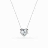 1CTW Heart Shaped Lab Grown Diamond (F/VS) Bezel Set Solitaire Pendant in 14K Gold