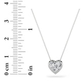 1CTW Heart Shaped Lab Grown Diamond (F/VS) Bezel Set Solitaire Pendant in 14K Gold