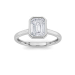 1CTW Emerald Shaped Lab Grown Diamond (F/VS) Ring in 14K White Gold