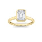 1CTW Emerald Shaped Lab Grown Diamond (F/VS) Ring in 14K Yellow Gold