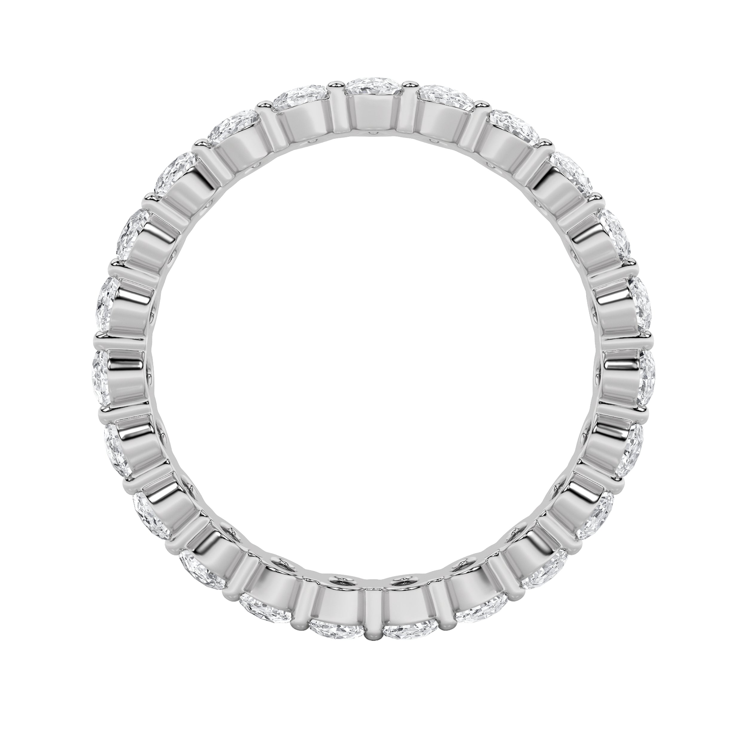 2.25CTW Oval Shaped Lab Grown Diamond Split Prong Eternity Ring in 14K Gold (F/VS) - Size 7