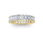 2.9CTW Emerald Shaped Lab Grown Diamond Split Prong Eternity Ring in 14K Gold (F/VS) - Size 5
