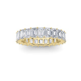 2.9CTW Emerald Shaped Lab Grown Diamond Split Prong Eternity Ring in 14K Gold (F/VS) - Size 5