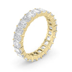2.9CTW Emerald Shaped Lab Grown Diamond Split Prong Eternity Ring in 14K Gold (F/VS) - Size 5