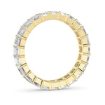 2.9CTW Emerald Shaped Lab Grown Diamond Split Prong Eternity Ring in 14K Gold (F/VS) - Size 5