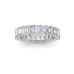 3CTW Emerald Shaped Lab Grown Diamond Split Prong Eternity Ring in 14K Gold (F/VS) - Size 5