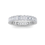 3.35CTW Emerald Shaped Lab Grown Diamond Split Prong Eternity Ring in 14K Gold (F/VS) - Size 9