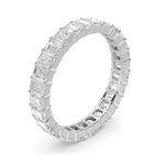 3.35CTW Emerald Shaped Lab Grown Diamond Split Prong Eternity Ring in 14K Gold (F/VS) - Size 9