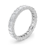 3.35CTW Emerald Shaped Lab Grown Diamond Split Prong Eternity Ring in 14K Gold (F/VS) - Size 9