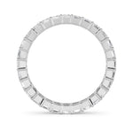 3.35CTW Emerald Shaped Lab Grown Diamond Split Prong Eternity Ring in 14K Gold (F/VS) - Size 9