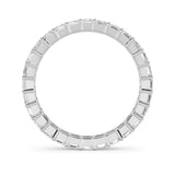 3.35CTW Emerald Shaped Lab Grown Diamond Split Prong Eternity Ring in 14K Gold (F/VS) - Size 9