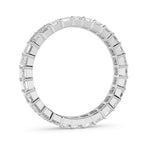 3.35CTW Emerald Shaped Lab Grown Diamond Split Prong Eternity Ring in 14K Gold (F/VS) - Size 9