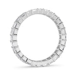 3.35CTW Emerald Shaped Lab Grown Diamond Split Prong Eternity Ring in 14K Gold (F/VS) - Size 9