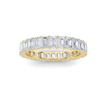 3.35CTW Emerald Shaped Lab Grown Diamond Split Prong Eternity Ring in 14K Gold (F/VS) - Size 9