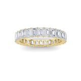 3.35CTW Emerald Shaped Lab Grown Diamond Split Prong Eternity Ring in 14K Gold (F/VS) - Size 9