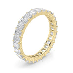 3.35CTW Emerald Shaped Lab Grown Diamond Split Prong Eternity Ring in 14K Gold (F/VS) - Size 9
