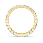 3.35CTW Emerald Shaped Lab Grown Diamond Split Prong Eternity Ring in 14K Gold (F/VS) - Size 9