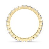 3.35CTW Emerald Shaped Lab Grown Diamond Split Prong Eternity Ring in 14K Gold (F/VS) - Size 9