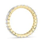 3.35CTW Emerald Shaped Lab Grown Diamond Split Prong Eternity Ring in 14K Gold (F/VS) - Size 9