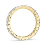 3.35CTW Emerald Shaped Lab Grown Diamond Split Prong Eternity Ring in 14K Gold (F/VS) - Size 9