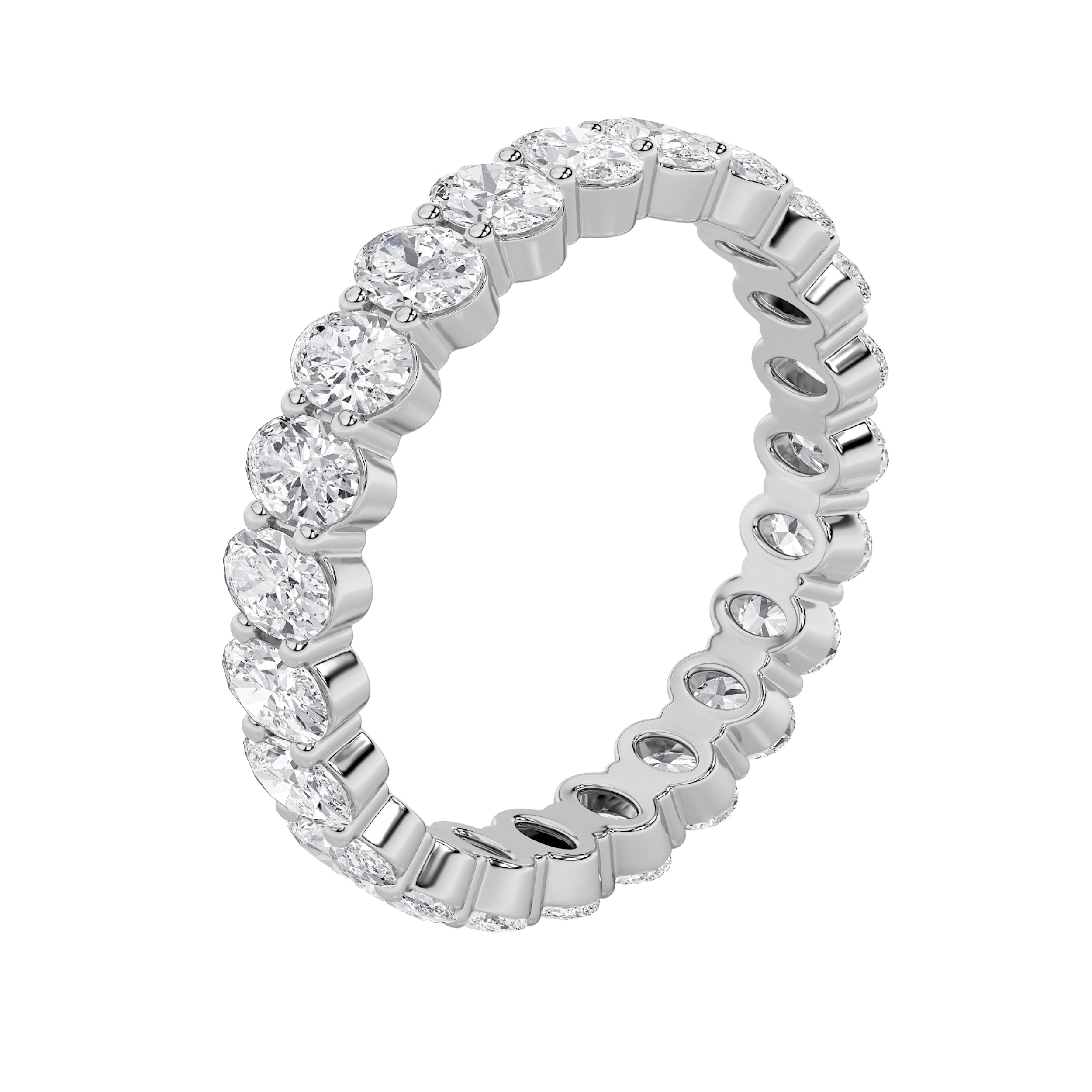 3.5CTW Oval Shaped Lab Grown Diamond (F/VS) Ring in 14K White Gold - Size 7