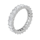 5.4CTW Emerald Shaped Lab Grown Diamond Split Prong Eternity Ring in 14K Gold (F/VS) - Size 9