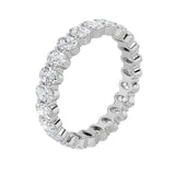 3.85CTW Oval Shaped Lab Grown Diamond Split Prong Eternity Ring in 14K Gold (F/VS) - Size 5