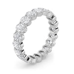 4CTW Oval Shaped Lab Grown Diamond Split Prong Eternity Ring in 14K Gold (F/VS) - Size 8
