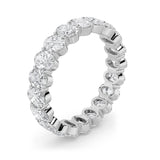 4CTW Oval Shaped Lab Grown Diamond Split Prong Eternity Ring in 14K Gold (F/VS) - Size 8