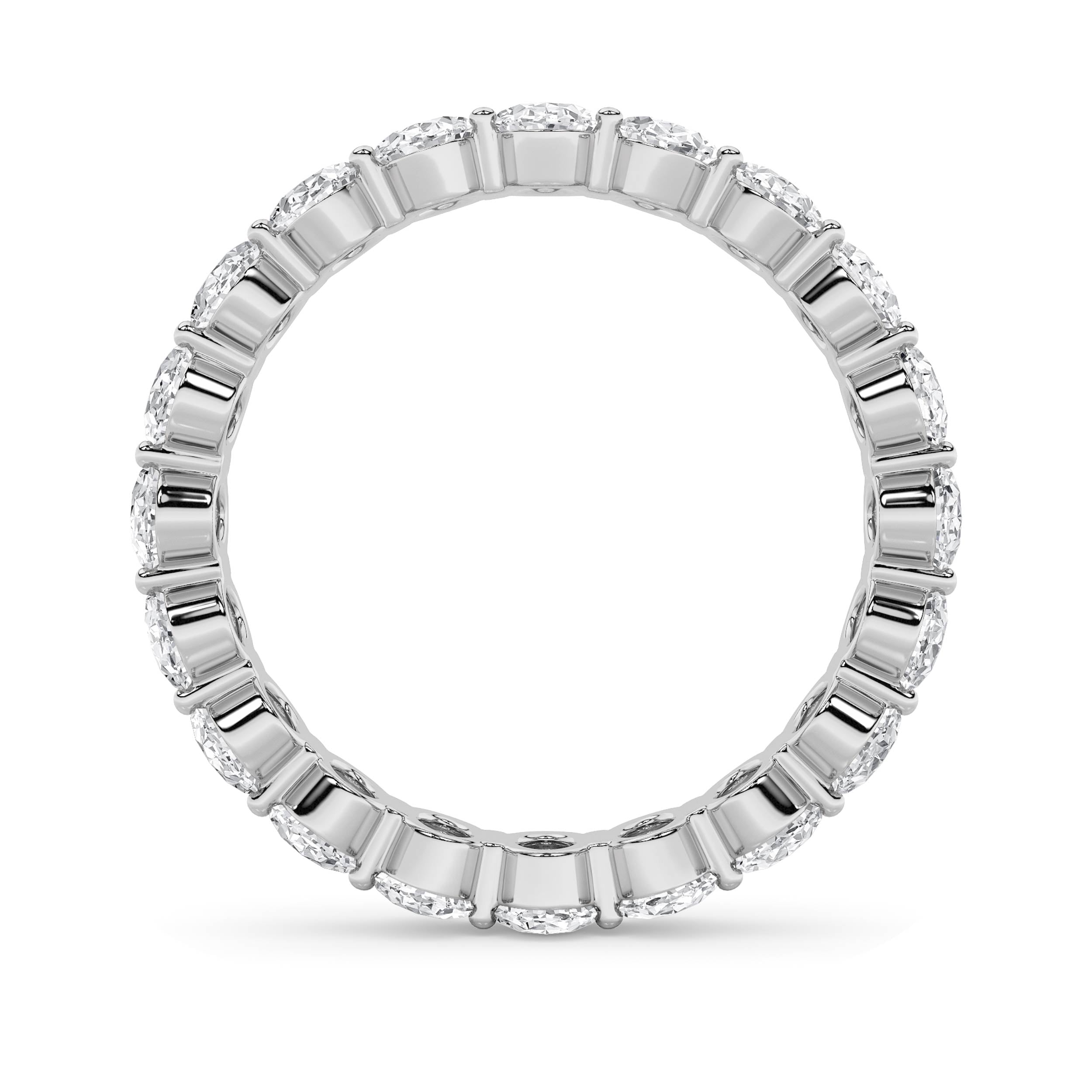 4CTW Oval Shaped Lab Grown Diamond Split Prong Eternity Ring in 14K Gold (F/VS) - Size 8